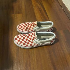Red checkered Vans